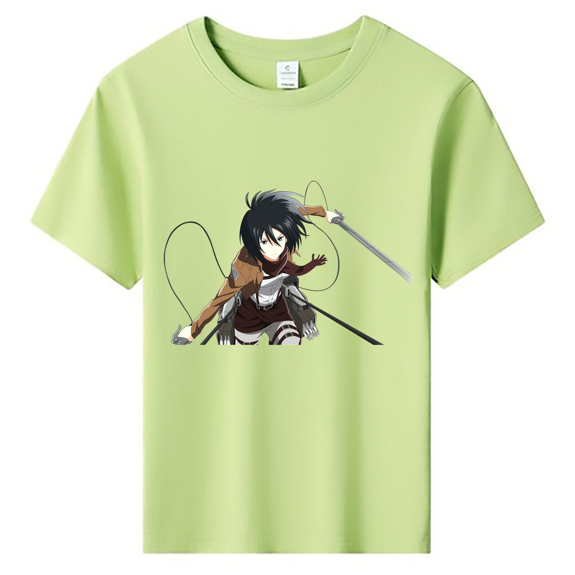 （画像用） 進撃の巨人 ミカサ·アッカーマン Attack on Titan Mikasa Ackerman 綿100％キッズTシャツ（フロントプリント）